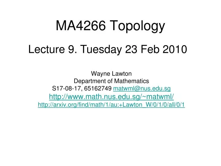 ma4266 topology