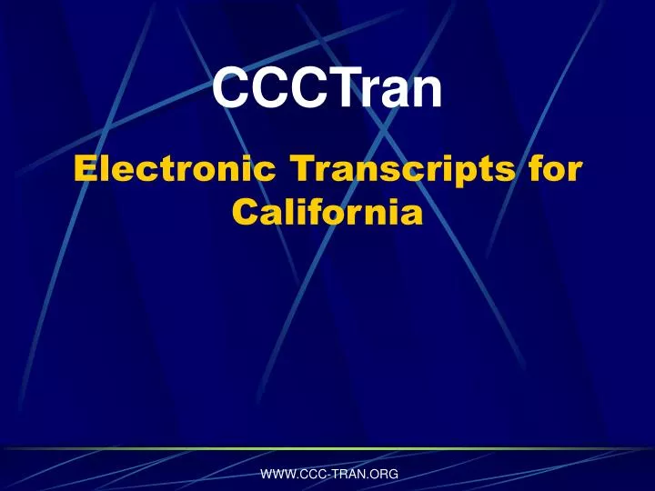 ccctran electronic transcripts for california