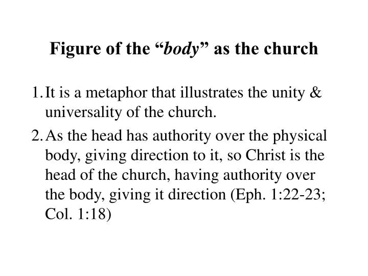 figure of the body as the church