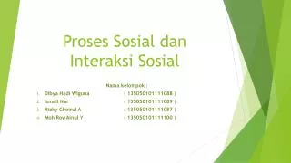 proses sosial dan interaksi s osial