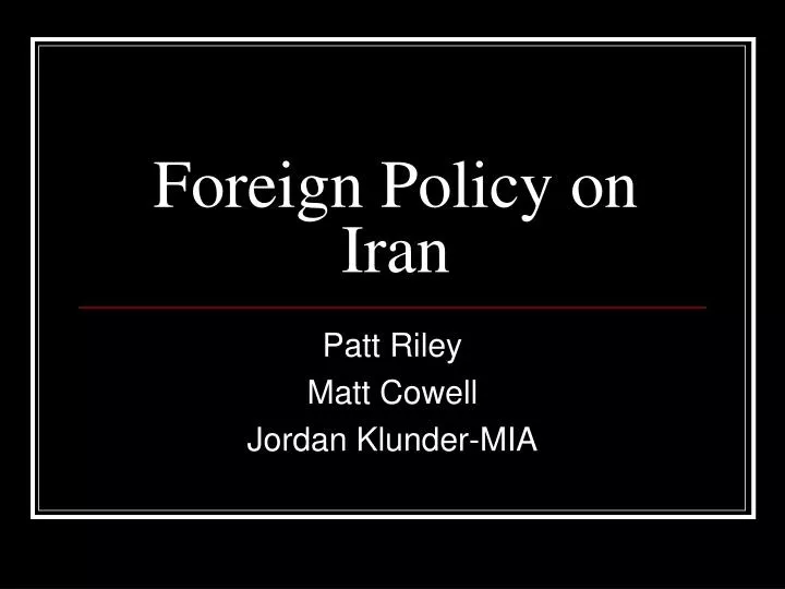 foreign policy on iran