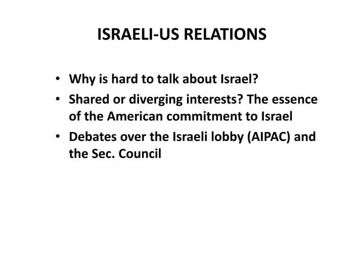 israeli us relations