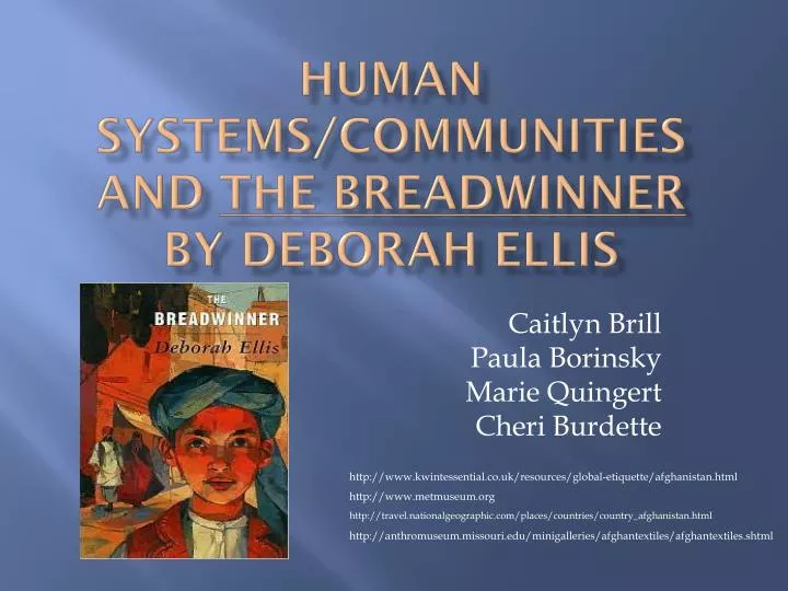 human systems communities and the breadwinner by deborah ellis