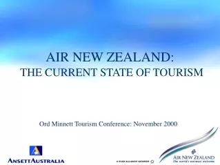 AIR NEW ZEALAND: THE CURRENT STATE OF TOURISM