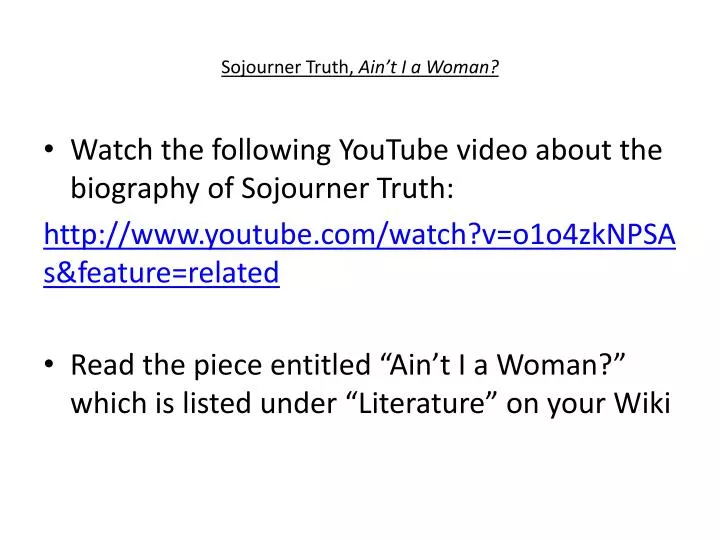 sojourner truth ain t i a woman