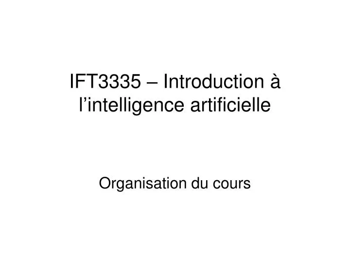 ift3335 introduction l intelligence artificielle