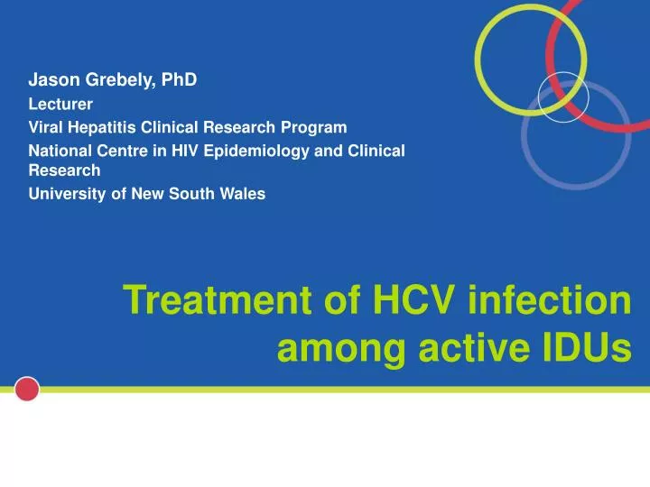 treatment of hcv infection among active idus