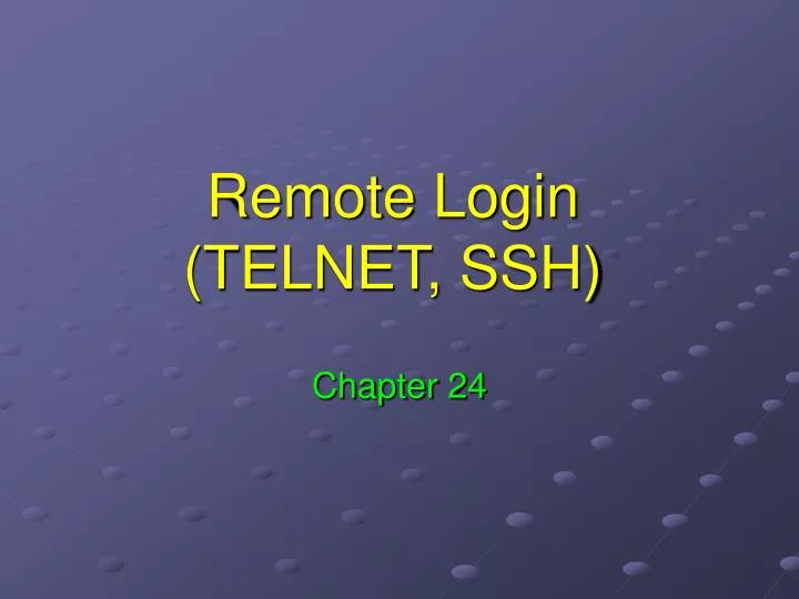 remote login telnet ssh