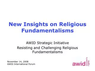 New Insights on Religious Fundamentalisms