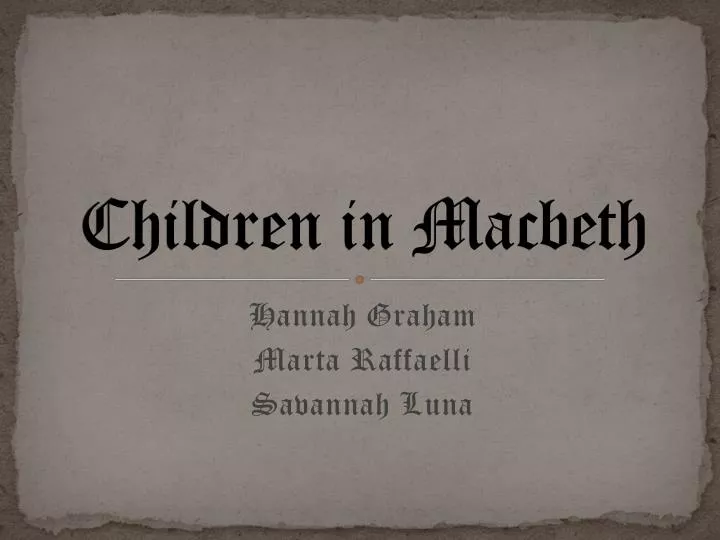 children in macbeth