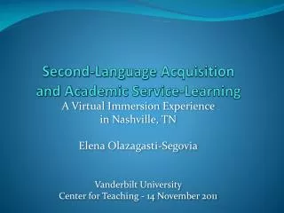 Second-Language Acquisition and Academic Service-Learning