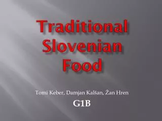 Traditional Slovenian Food