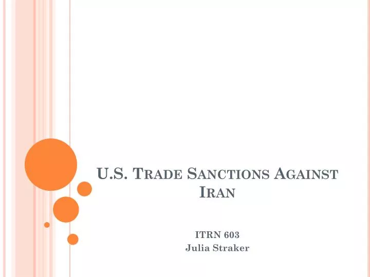 u s trade sanctions against iran