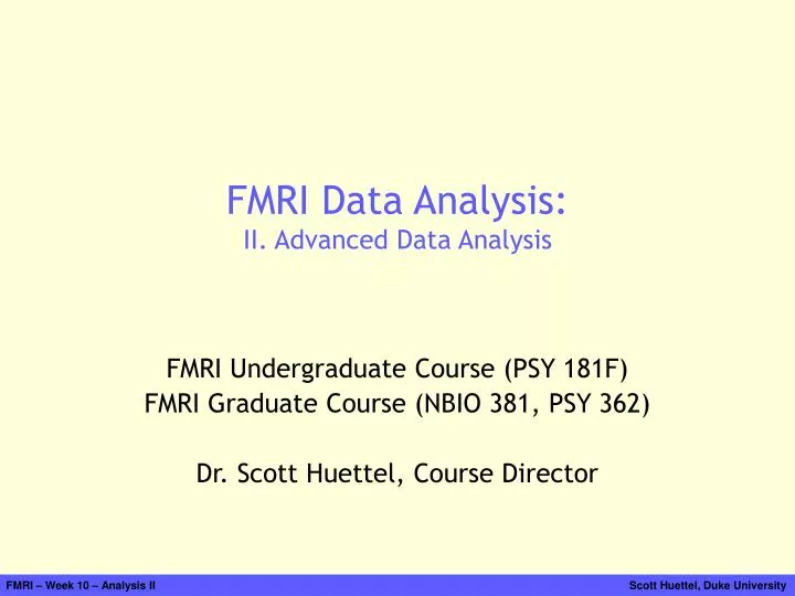 fmri data analysis ii advanced data analysis