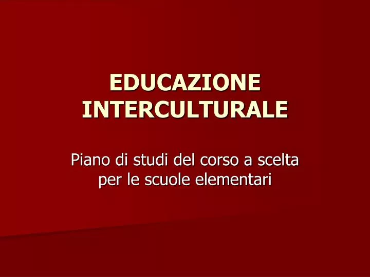 educazione inter culturale
