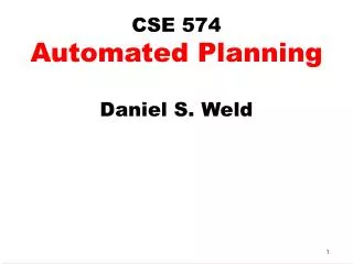 CSE 574 Automated Planning