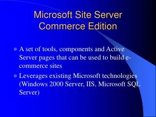 Microsoft Site Server Commerce Edition