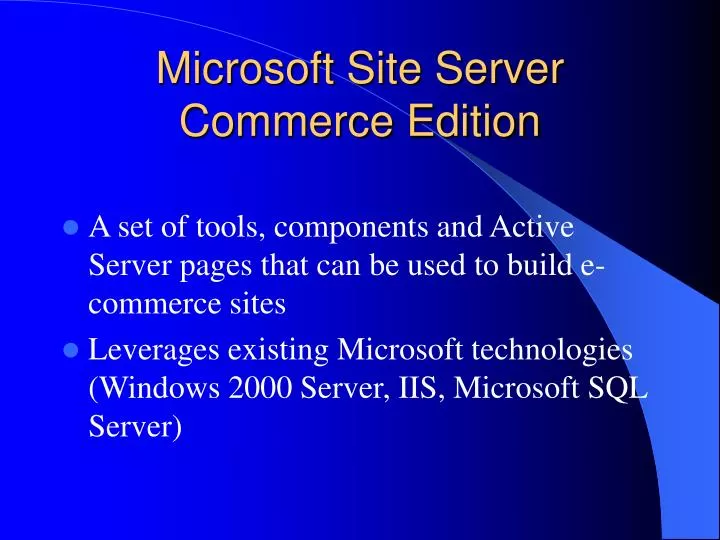 microsoft site server commerce edition
