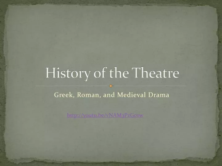 history of the theatre