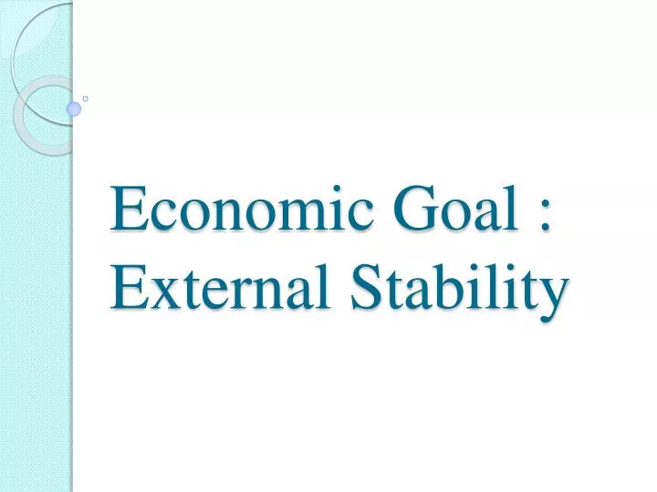 economic goal external stability