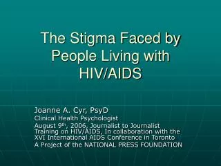 The Stigma Faced by People Living with HIV/AIDS
