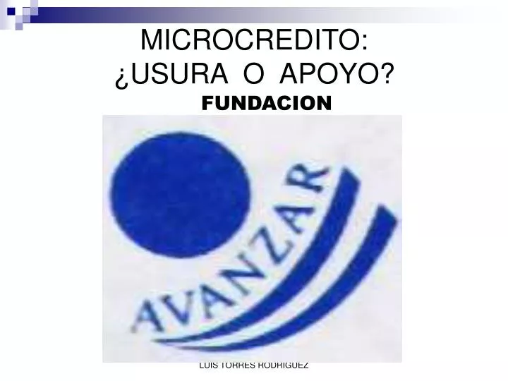 microcredito usura o apoyo