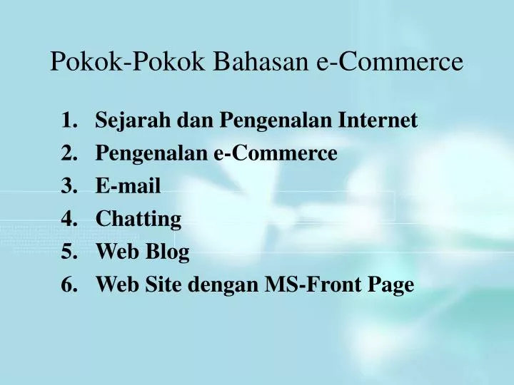 pokok pokok bahasan e commerce