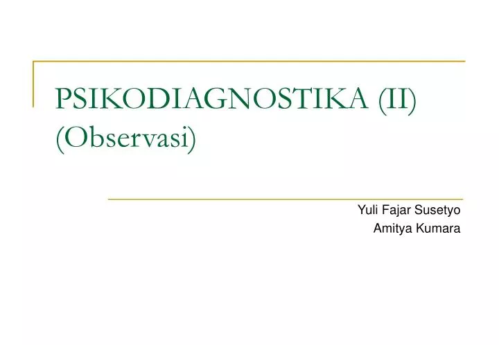 psikodiagnostika ii observasi