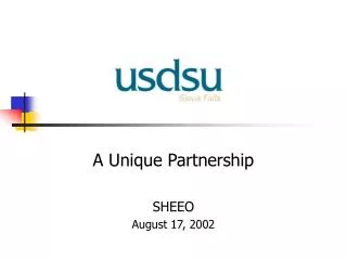 A Unique Partnership SHEEO August 17, 2002