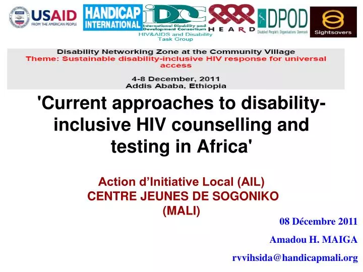 current approaches to disability inclusive hiv counselling and testing in africa