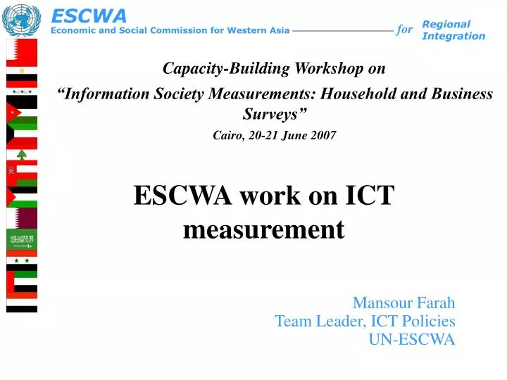escwa work on ict measurement