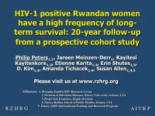 Affiliations: 1. Rwanda-Zambia HIV Research Group