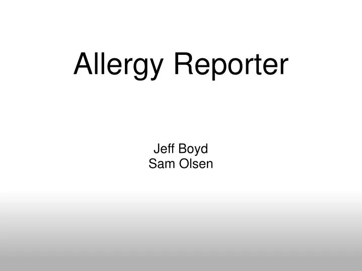 allergy reporter