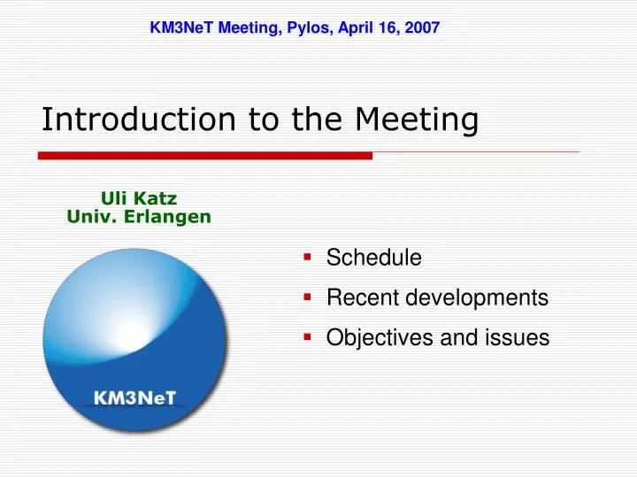 introduction to the meeting