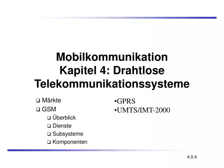 mobilkommunikation kapitel 4 drahtlose telekommunikationssysteme