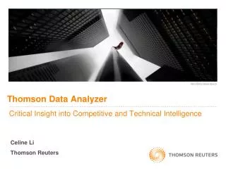 thomson data analyzer critical insight into competitive and technical intelligence