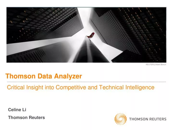 thomson data analyzer critical insight into competitive and technical intelligence