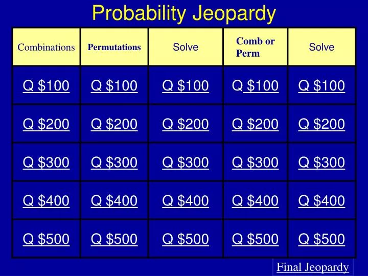 probability jeopardy