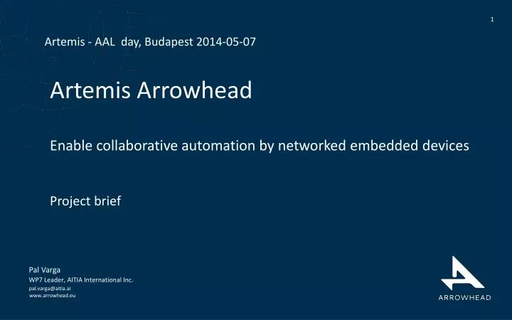 artemis arrowhead enable collaborative automation by networked embedded devices project brief