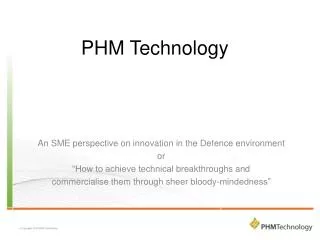PHM Technology