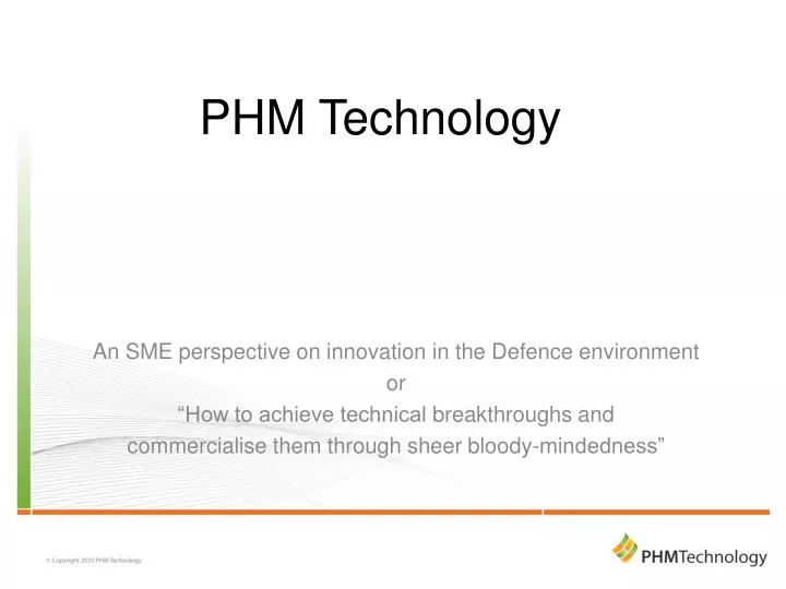 phm technology