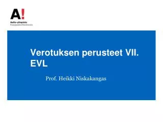verotuksen perusteet vii evl