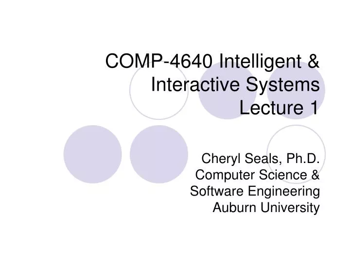 comp 4640 intelligent interactive systems lecture 1