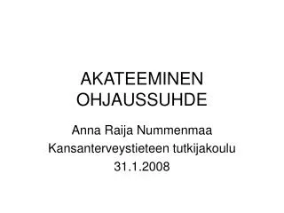 akateeminen ohjaussuhde