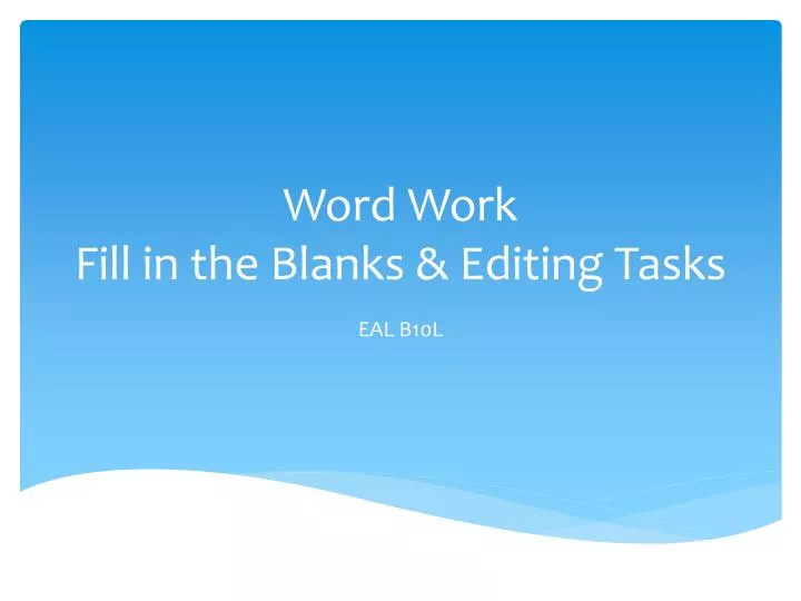word work fill in the blanks editing tasks
