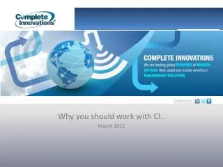 Why you should work with CI.. March 2012