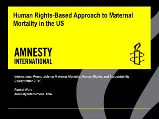 Human Rights-Based Approach to Maternal Mortality in the US