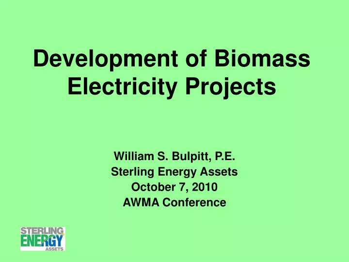 development of biomass electricity projects