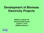 Development of Biomass Electricity Projects