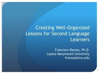 Creating Well-Organized Lessons for Second Language Learners